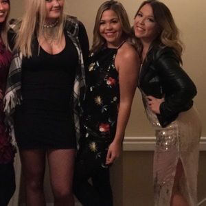 Black sparkle mini cocktail dress